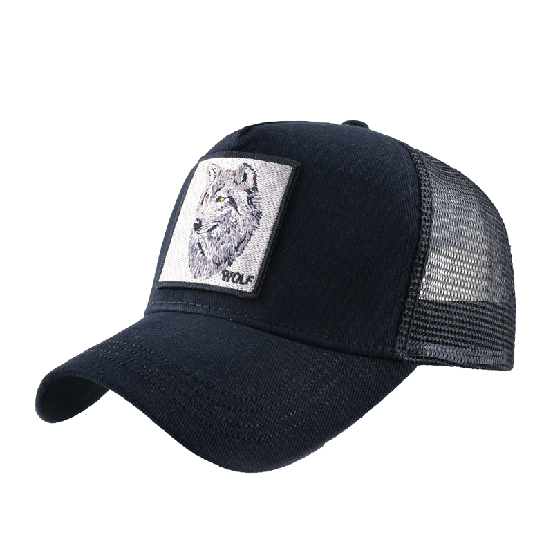 Personalized cotton Trucker Hat with woven patch logo