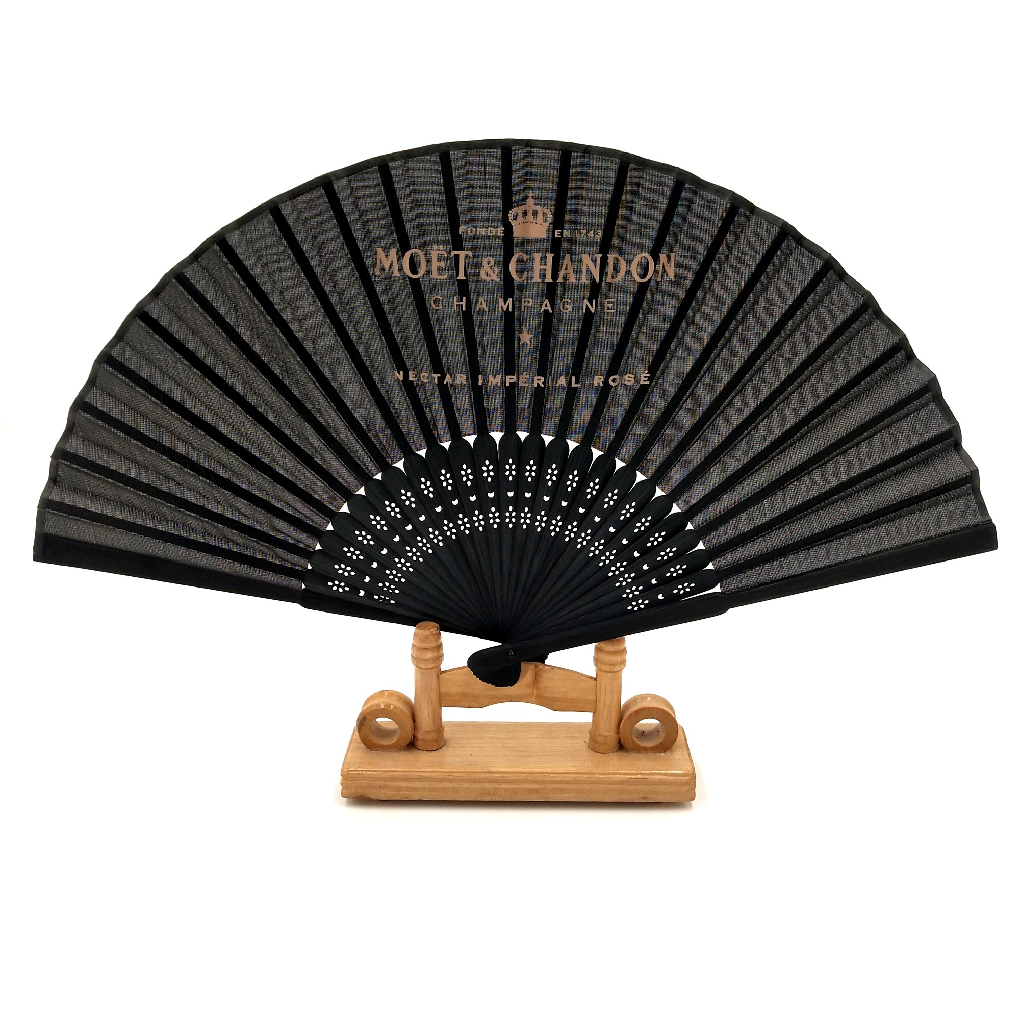 custom 21/23cm black bamboo hand fans